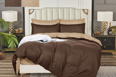 КПБ Полисатин ПСГ-201 коричневый/бежевый